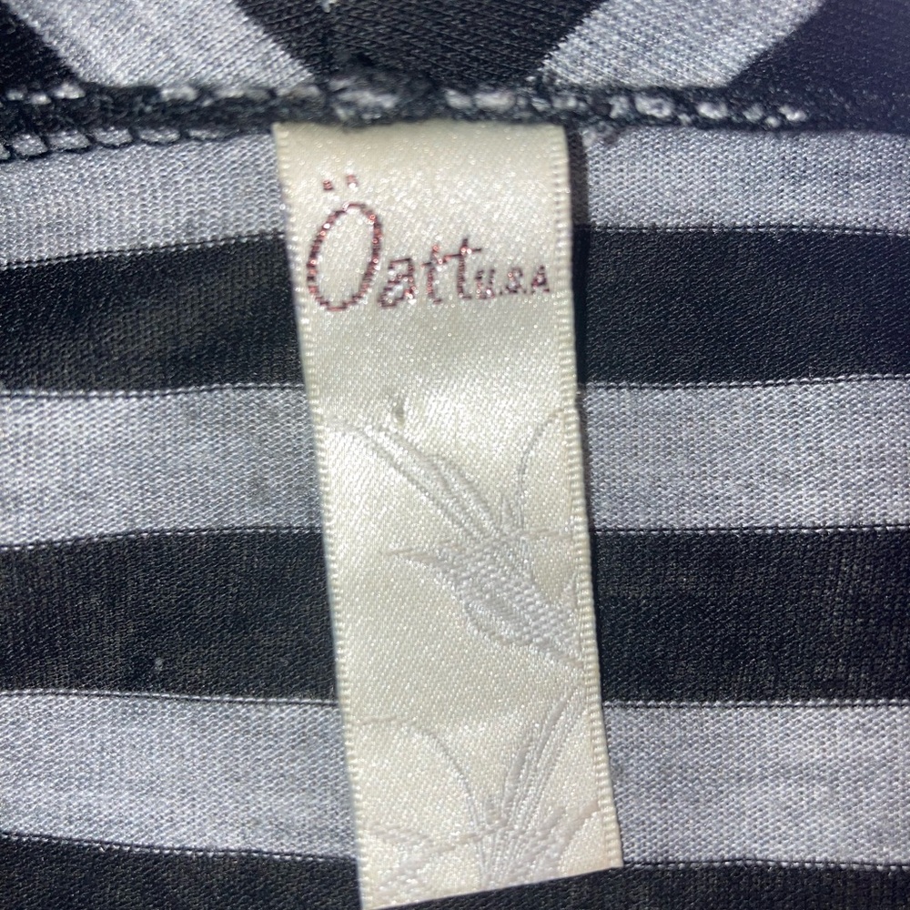 Stripe Open Front Cardigan Grey Black by Oatt - Picture 6 of 6